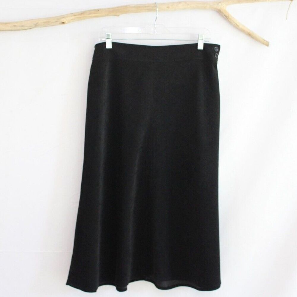 NWT Christopher And Banks Long Modest Black Faux Suede Velvet Skirt Size 10